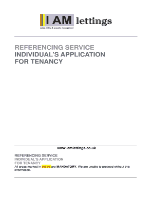 Individual Tenancy Application Form