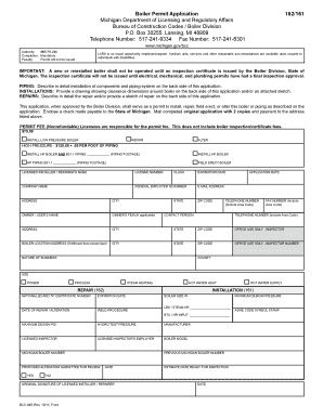 Michigan Boiler Permit Application