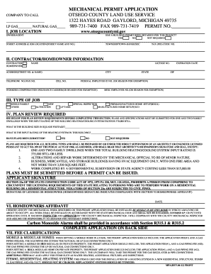 Mechanical Permit Application