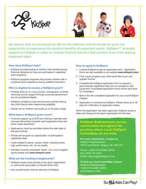 KidSport Grant Application Form