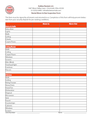 Rental Move-In/Out Inspection Form