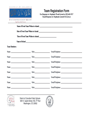Team Registration Form
