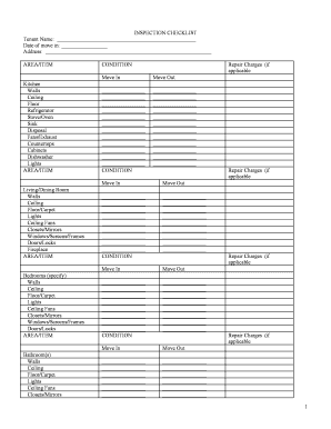 Residential Move-In/Move-Out Inspection Checklist