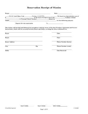 California Joint Purchase Agreement and Escrow Instructions