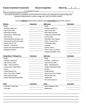 Move-In Inspection Form