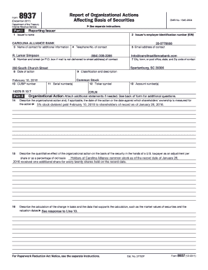 Form 8937 Report