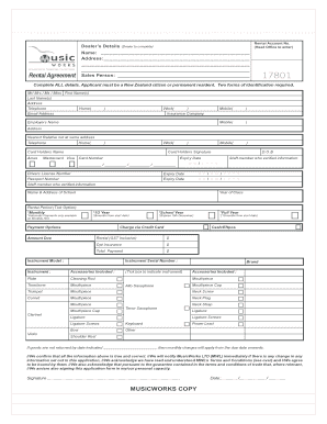 MusicWorks Instrument Rental Agreement