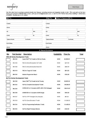 Order bformb - Sensory