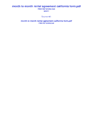California Month to Month Rental Agreement