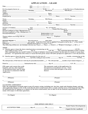 Saskatchewan Residential Lease Agreement