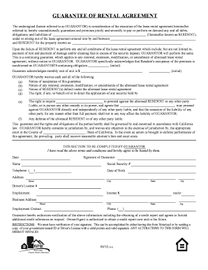 Guarantee of Rental Agreement