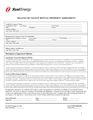 Billing of Vacant Rental Property Agreement