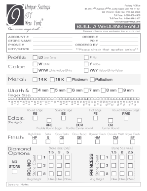 Wedding Band Customization Form