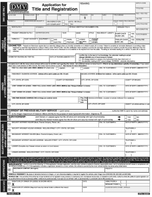 Oregon DMV Title and Registration Application