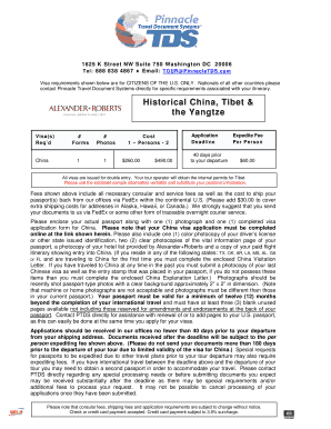 China Visa Application Form