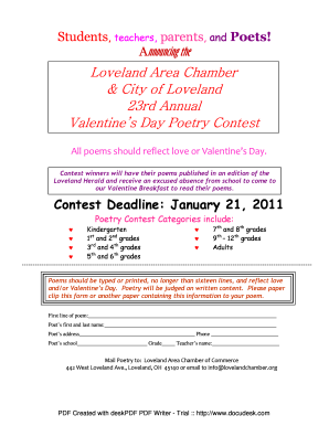 Valentine poems for parents - Students teachers parents and Poets Announcing - lovelandchamber