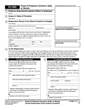 California Firearms Turn-In Form
