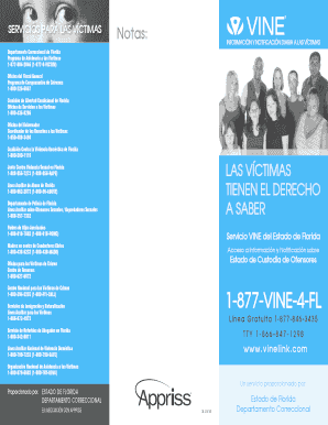 Formulario de Notificación de Servicios para las Víctimas de Florida