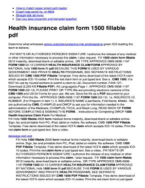 CMS 1500 Health Insurance Claim Form