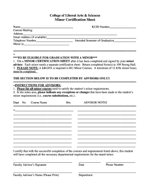 Fillable Online clas ku College of Liberal Arts Sciences - University ...