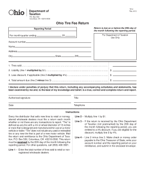 Ohio Tire Fee Return Form