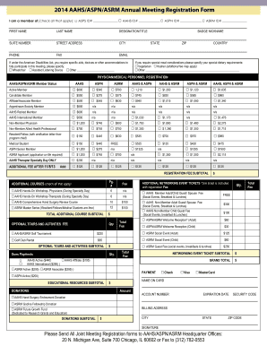 2014 AAHS/ASPN/ASRM Annual Meeting Registration Form