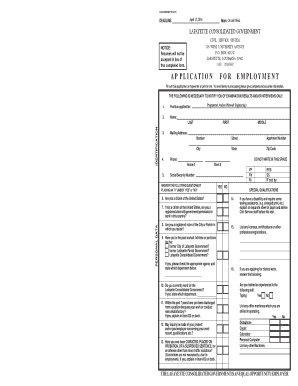 Lafayette Civil Service Employment Application