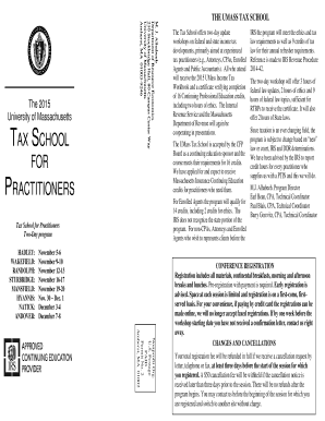 UMass Tax School Registration Form