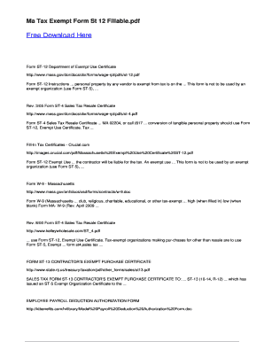 Massachusetts Exempt Use Certificate