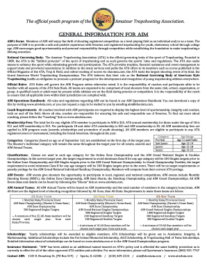 Amateur Trapshooting Association Youth Program Membership Application