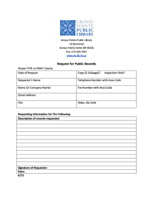 Michigan Public Records Request Form