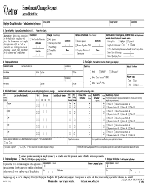 Aetna Health Enrollment Change Request Form