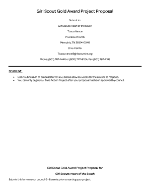 Girl Scout Gold Award Project Proposal for - girlscoutshs