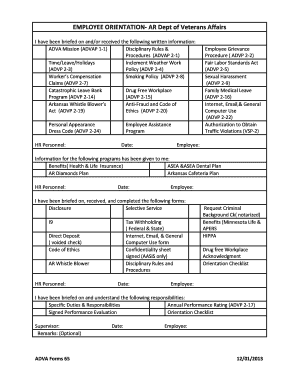 Employee Orientation Form