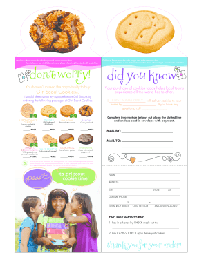 Girl Scouts Cookie Order Form