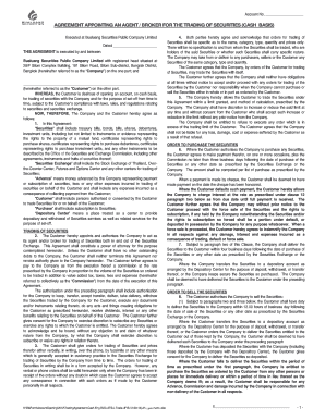 Securities Trading Agreement