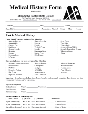 Medical History Form
