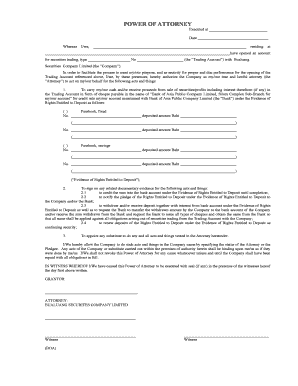 Power of Attorney for Securities Trading