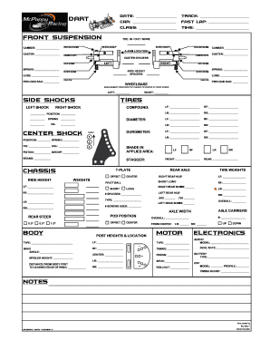 Dart Car Setup Form