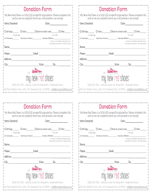 My New Red Shoes Donation Form