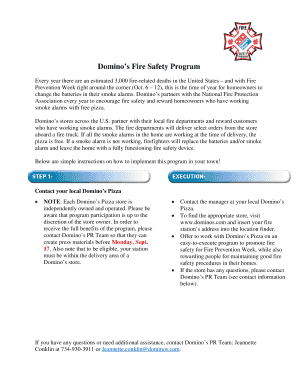Domino's Fire Safety Program Guide