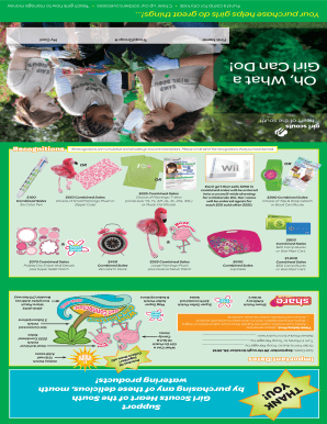 Girl Scouts Product Sale Recognition Form