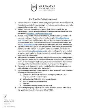 Virtual Class Participation Agreement