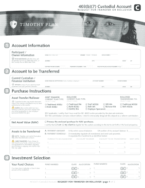 403(b)(7) Custodial Account Transfer Form