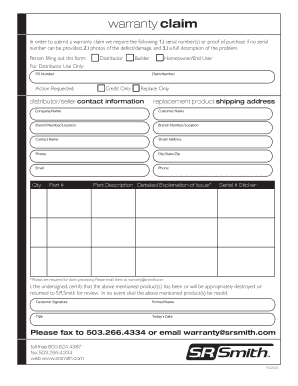 Warranty Claim Form