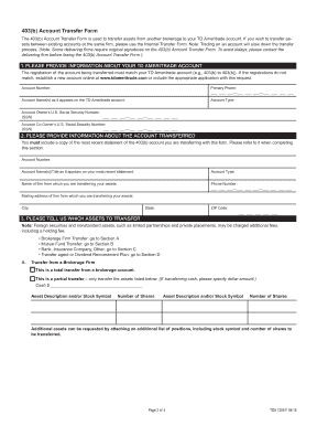 403(b) Account Transfer Form