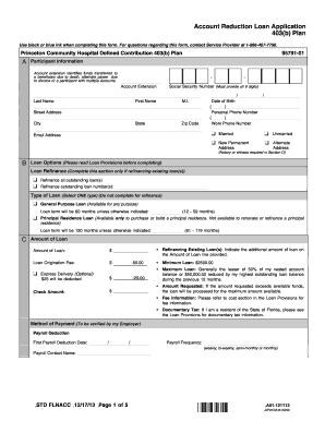 403(b) Plan Loan Application