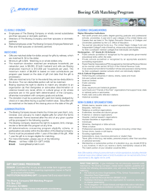 Boeing Employee Gift Matching Form