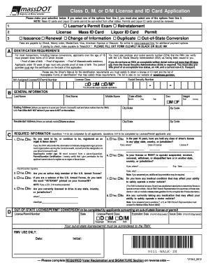 Massachusetts Driver's License and ID Card Application