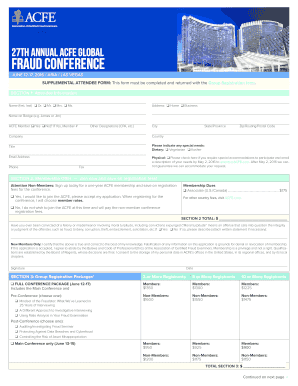 ACFE Global Fraud Conference Attendee Form